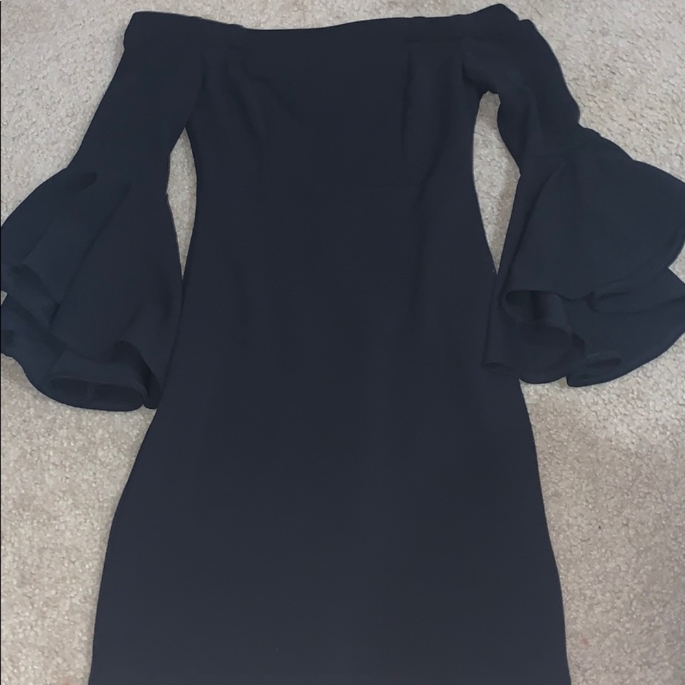 Off-shoulder black dress